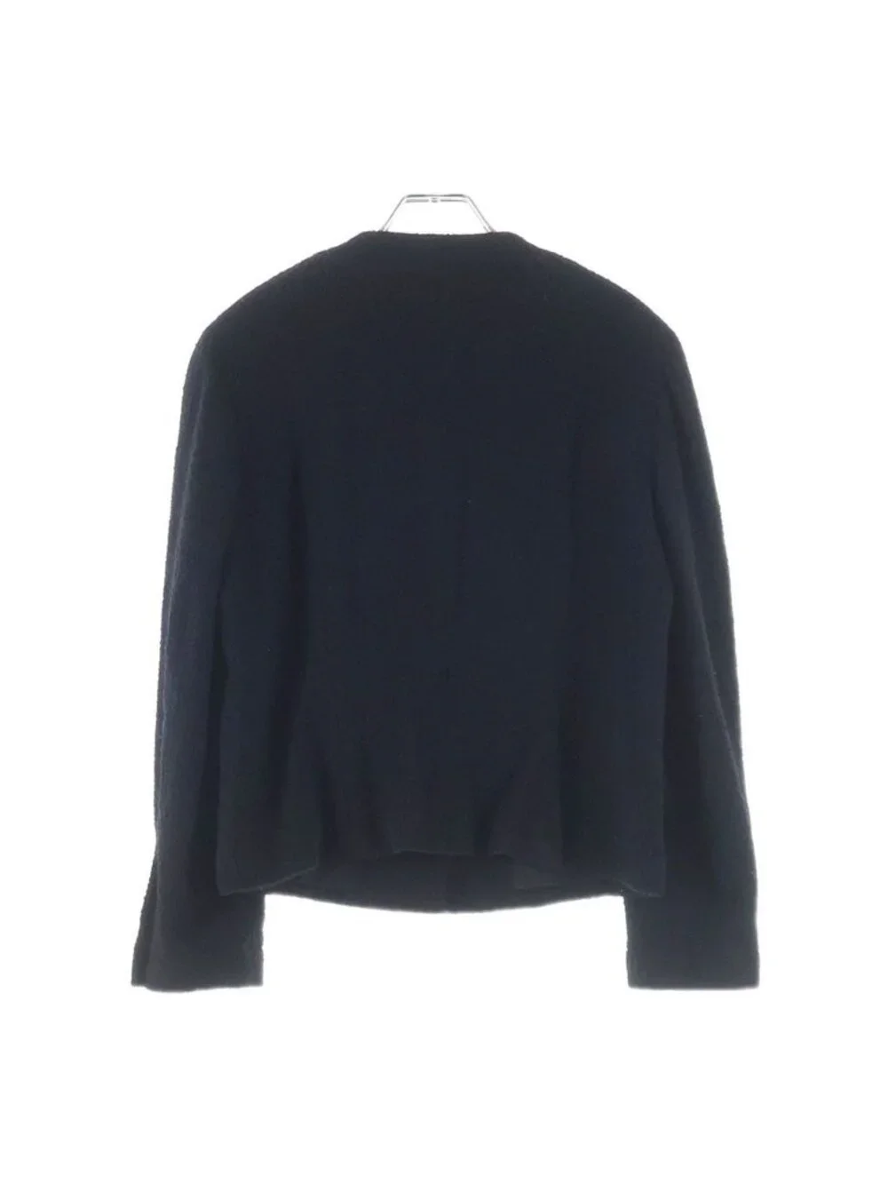Chanel Vintage CC Logo Button Wool Tweed Jacket Black